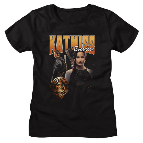 The Hunger Games Girls (Juniors) T-Shirt - Katniss Duo Photo