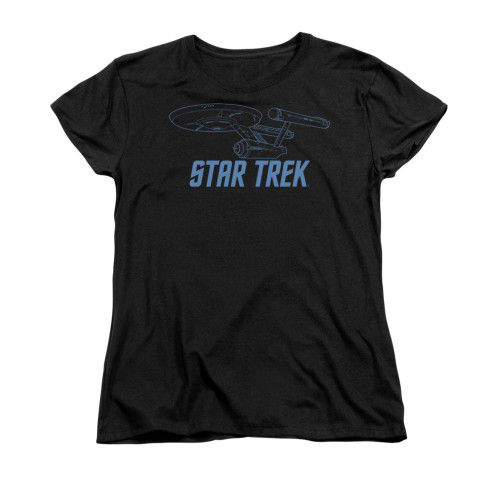 Image for Star Trek Womans T-Shirt - Enterprise Outline