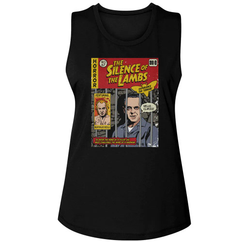 Silence of the Lambs Comic Cover Ladies Muscle Tank Top