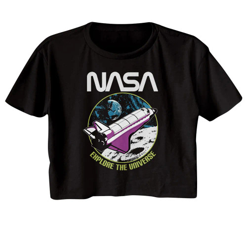 NASA Explore The Universe Ladies Short Sleeve Crop Top