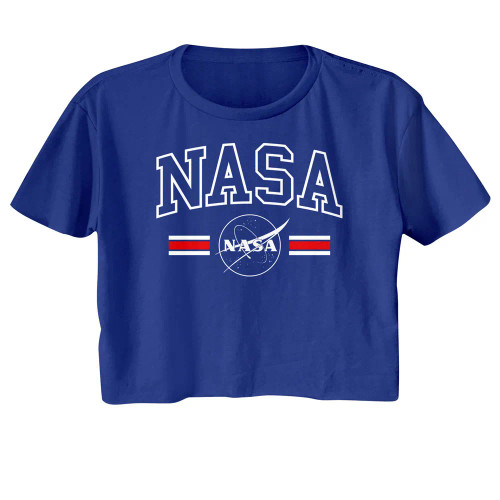 NASA Stripes Ladies Short Sleeve Crop Top