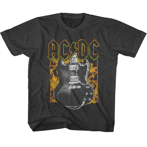 AC/DC Fire and Guitar Youth T-Shirt
