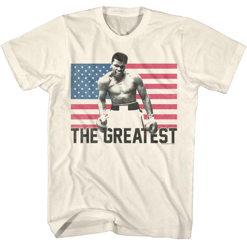Muhammad Ali T-Shirt - Flag The Greatest on Natural