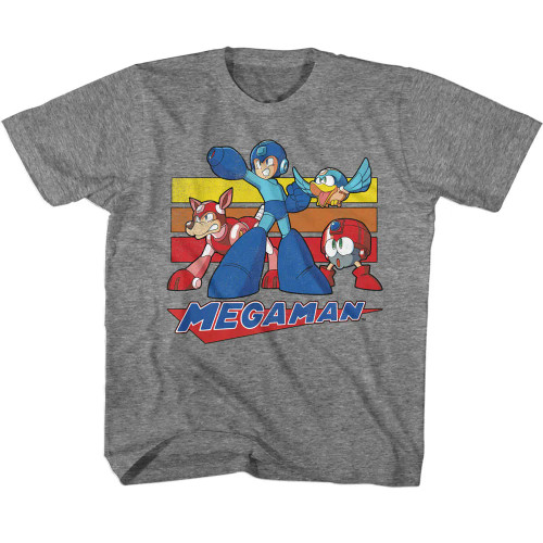 Mega Man Multi Color Rectangles Youth T-Shirt