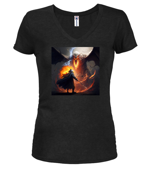 Against the Fire Fantasy Juniors V-Neck T-Shirt
