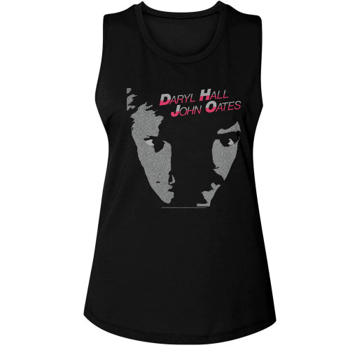 Hall & Oates Faces Ladies Muscle Tank Top