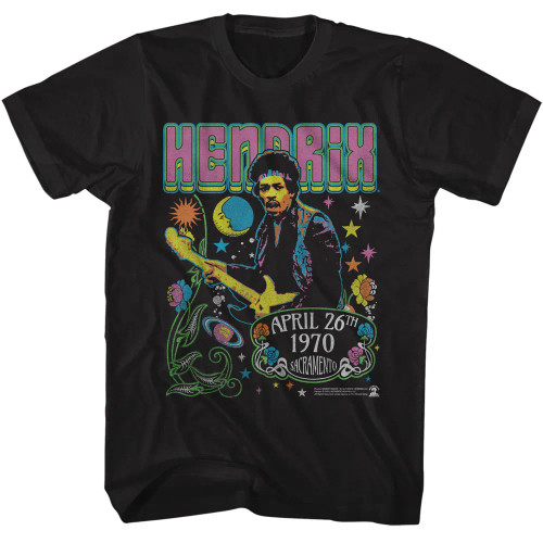 Jimi Hendrix T-Shirt - Stars and Flowers