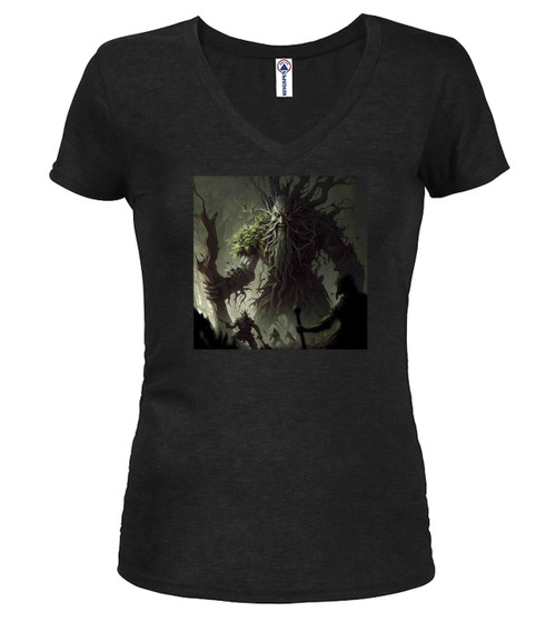 Black image for Forest Lord in Battle Fantasy Juniors V-Neck T-Shirt