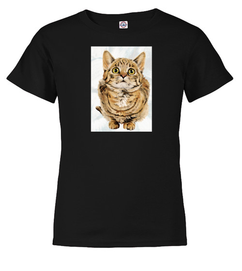 Black image for Cat Look Up Youth/Toddler T-Shirt