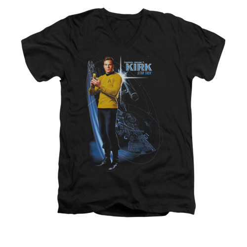 Image for Star Trek V Neck T-Shirt - Galactic Kirk