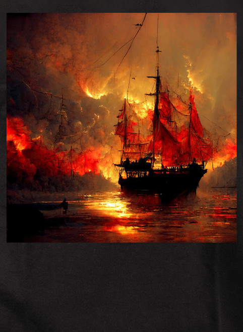 Closeup image for Burning pirate Hoodie