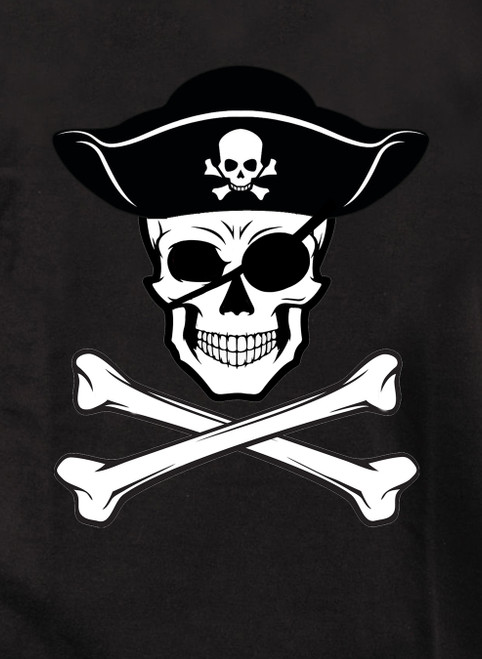 Closeup image for Pirate Jolly Roger Juniors V-Neck T-Shirt