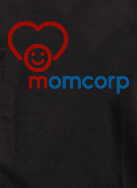 Closeup image for Momcorp Logo Juniors V-Neck T-Shirt