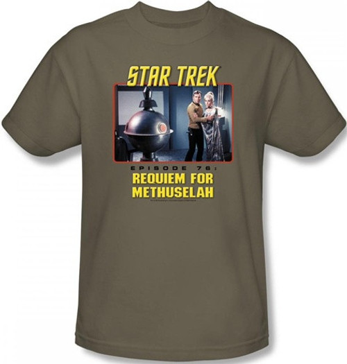 Image Closeup for Star Trek Episode T-Shirt - Episode 76 Requiem for Methuselah