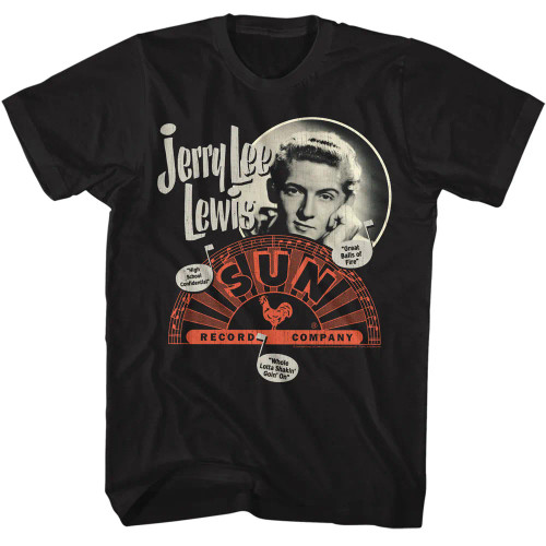 Sun Records T-Shirt - Jerry Lee Lewis Music Note Song Titles