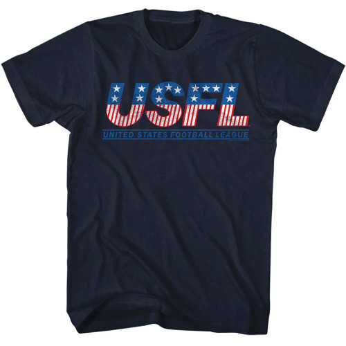 U.S. Football League T Shirt - Logo on Navy