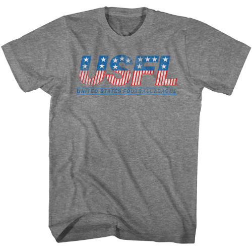 U.S. Football League T Shirt - Logo on Charcoal