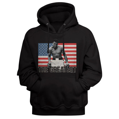 Muhammad Ali - Flag The Greatest on Black Hoodie