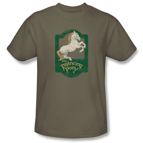 Image Closeup for Lord of the Rings the Prancing Pony Sign T-Shirt