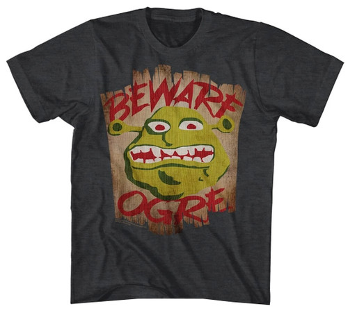 Image for Shrek T-Shirt - Beware Ogre Sign