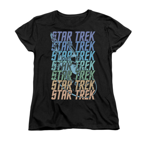 Image for Star Trek Womans T-Shirt - Multi Logo Enterprise