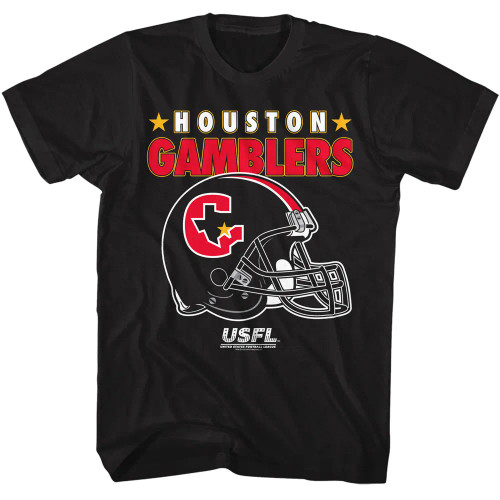 U.S. Football League T Shirt - Gamblers Helmet and Stars