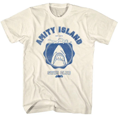 Jaws T-Shirt - Amity Island Swim Club On Natural