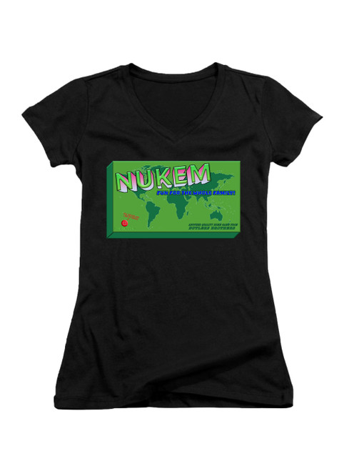 Image for Nukem the Board Game Juniors V-Neck T-Shirt on Black