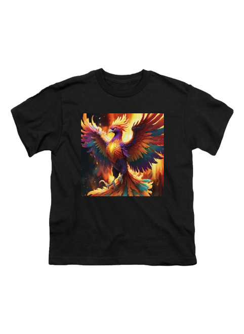 Image for Fiery Phoenix Youth/Toddler T-Shirt on Black