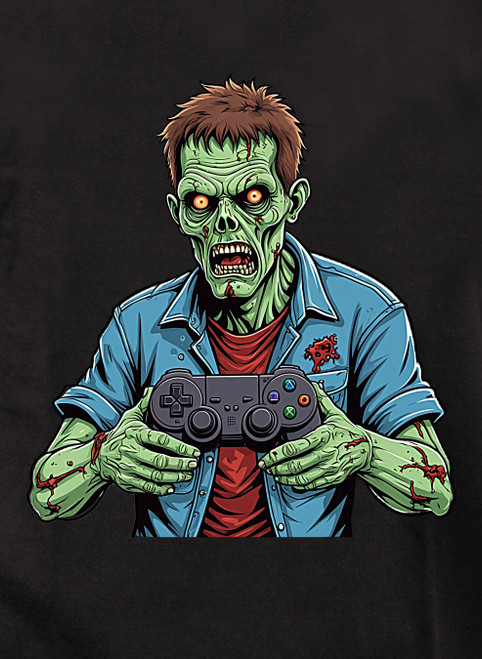 Close up image for Zombie Gamer Juniors V-Neck T-Shirt