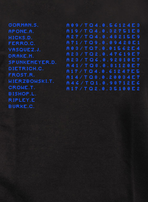 Close up image for USS Sulaco Crew Dot Matrix T-Shirt