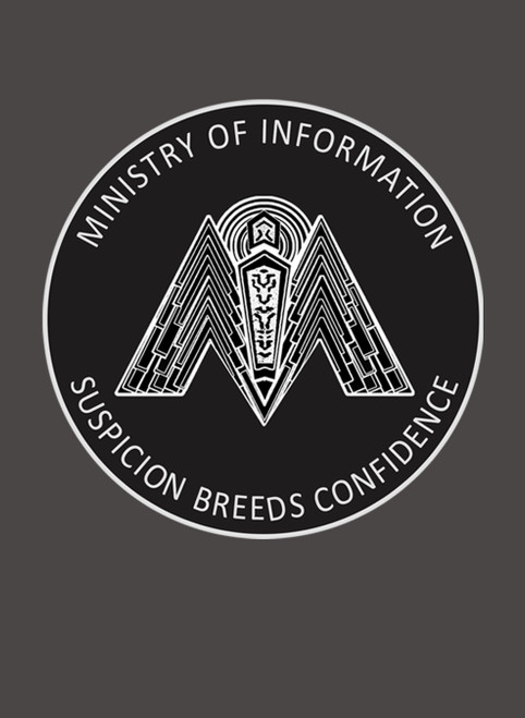 Close up Ministry of Information Circle Juniors V-Neck T-Shirt