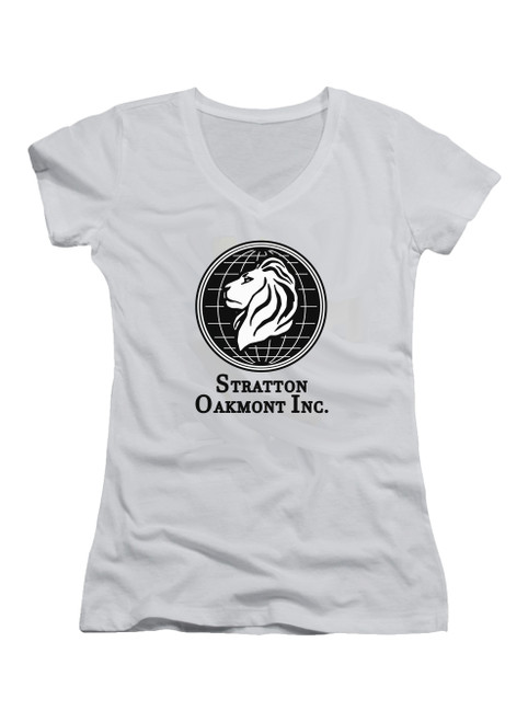 White Stratton Oakmont Logo Juniors V-Neck T-Shirt
