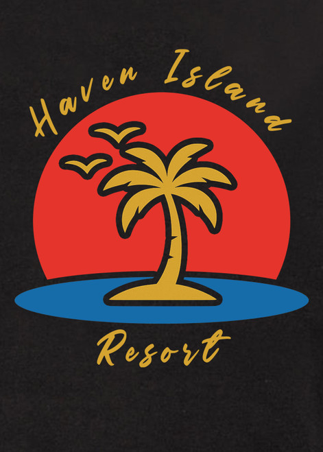 Close up Haven Island Resort Juniors V-Neck T-Shirt