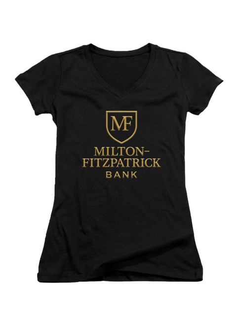 Black Milton-Fitzpatrick Bank Juniors V-Neck T-Shirt