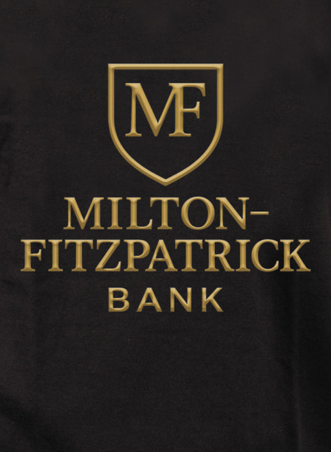 Close up Milton-Fitzpatrick Bank Juniors V-Neck T-Shirt