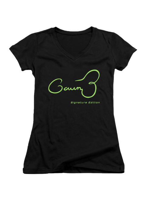 Black Gavin Belson Signature Edition Juniors V-Neck T-Shirt