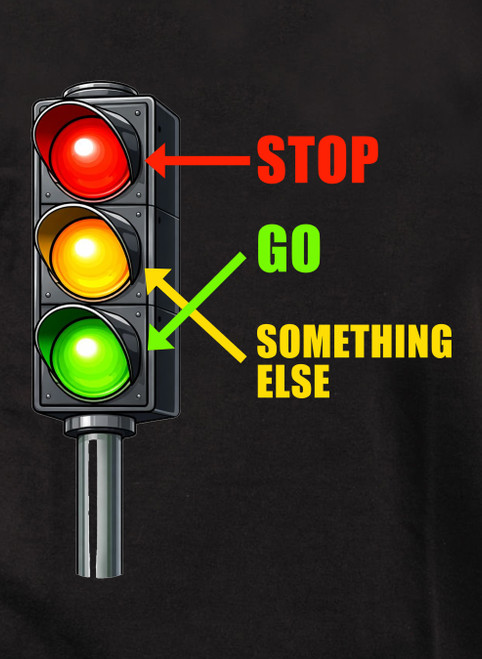 Close up Stop. Go. Something Else Juniors V-Neck T-Shirt