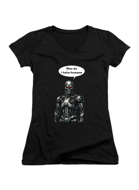 Black Man do I hate humans Juniors V-Neck T-Shirt