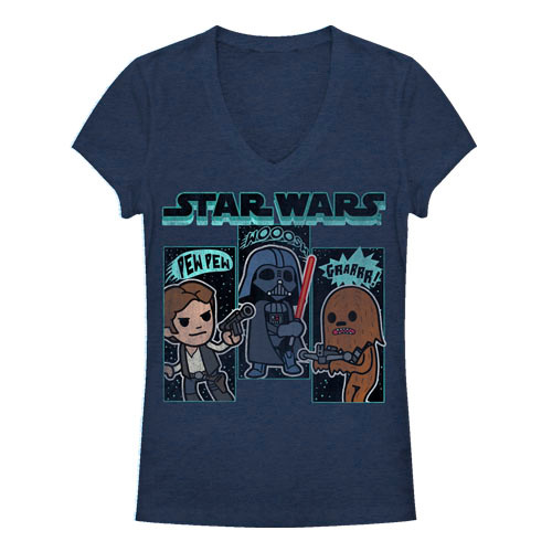 Image for Star Wars Girls Heather V Neck - Sound Effects