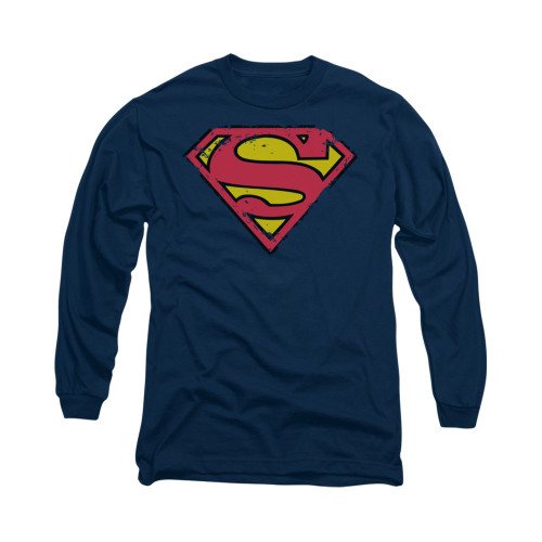 Image for Superman Long Sleeve Shirt - Distressed Shield