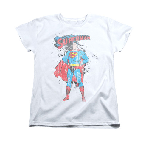 Image for Superman Womans T-Shirt - Vintage Ink Splatter