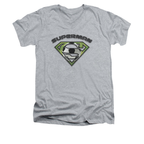 Image for Superman V Neck T-Shirt - Soccer Shield