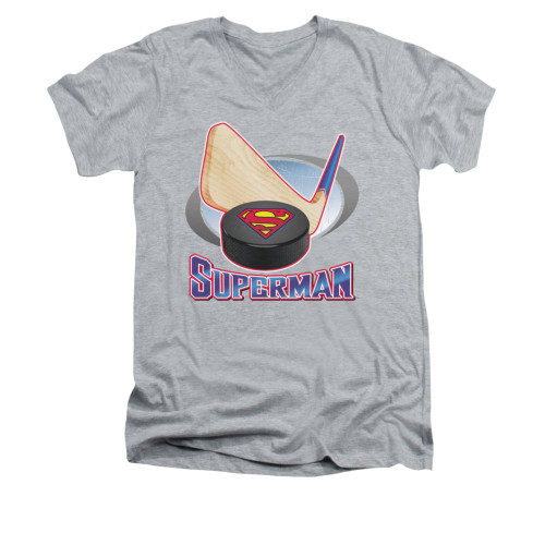 Image for Superman V Neck T-Shirt - Hockey Stick