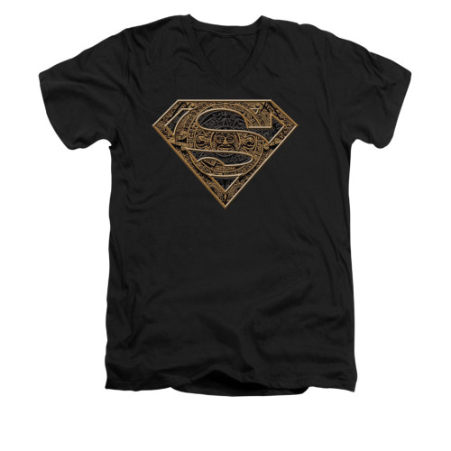 Image for Superman V Neck T-Shirt - Aztec Shield