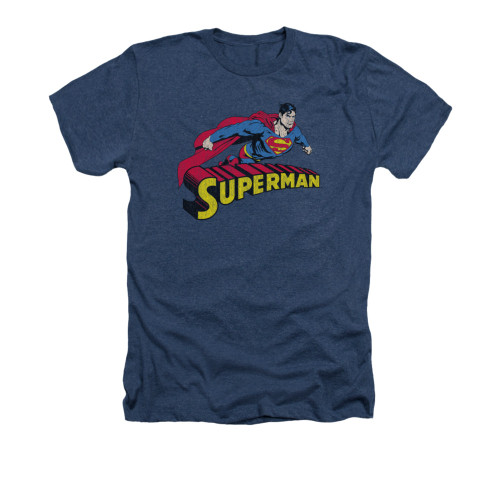Image for Superman Heather T-Shirt - Flying Over