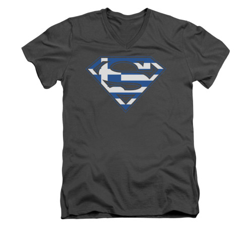 Image for Superman V Neck T-Shirt - Greek Shield