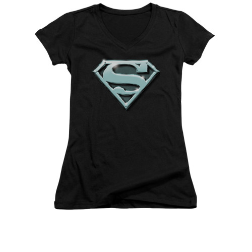 Image for Superman Girls V Neck - Chrome Shield