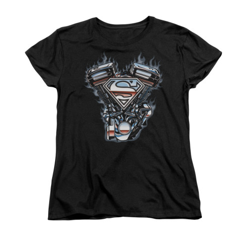 Image for Superman Womans T-Shirt - V Twin Logo