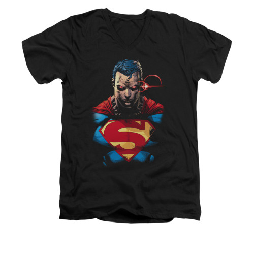 Image for Superman V Neck T-Shirt - Displeased